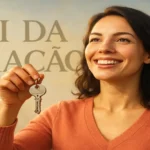 visual motivacional com pessoa segurando chaves de casa Lei da Atração