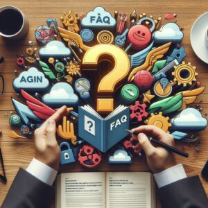 Ícones de FAQ ou perguntas visuais